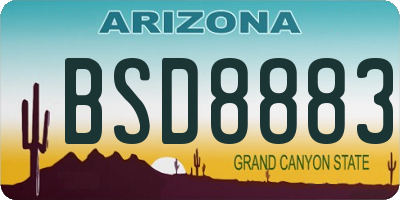 AZ license plate BSD8883