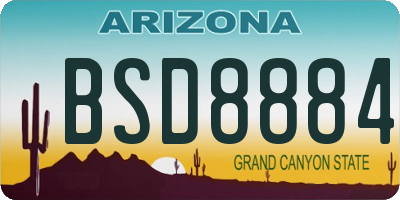 AZ license plate BSD8884