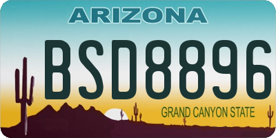 AZ license plate BSD8896