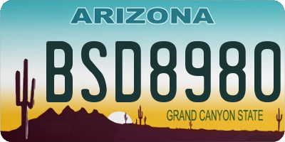 AZ license plate BSD8980