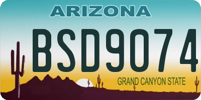 AZ license plate BSD9074