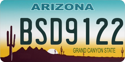 AZ license plate BSD9122