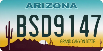 AZ license plate BSD9147