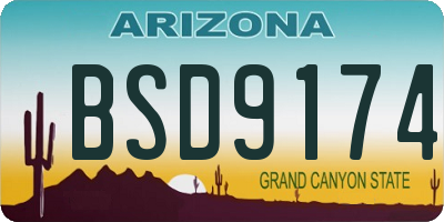 AZ license plate BSD9174