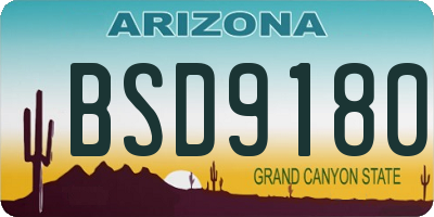 AZ license plate BSD9180