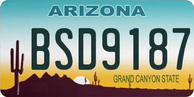 AZ license plate BSD9187