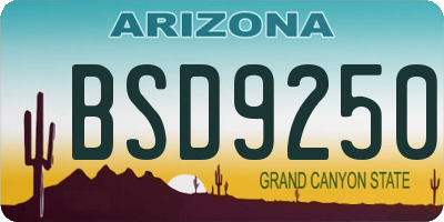 AZ license plate BSD9250