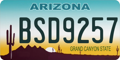 AZ license plate BSD9257