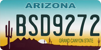 AZ license plate BSD9272