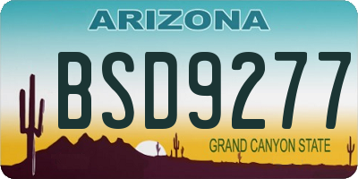 AZ license plate BSD9277