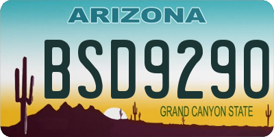 AZ license plate BSD9290