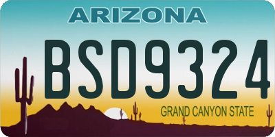 AZ license plate BSD9324