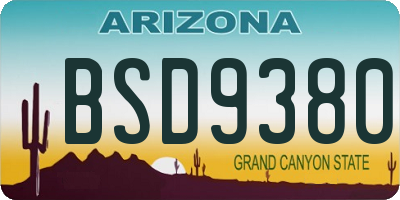 AZ license plate BSD9380