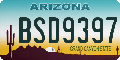 AZ license plate BSD9397