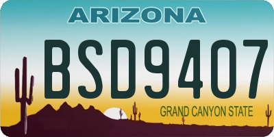 AZ license plate BSD9407