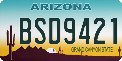 AZ license plate BSD9421