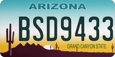 AZ license plate BSD9433