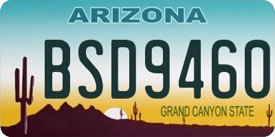 AZ license plate BSD9460