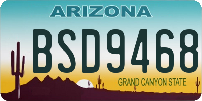 AZ license plate BSD9468