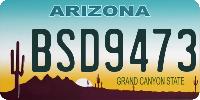 AZ license plate BSD9473