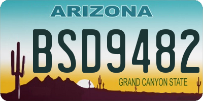 AZ license plate BSD9482