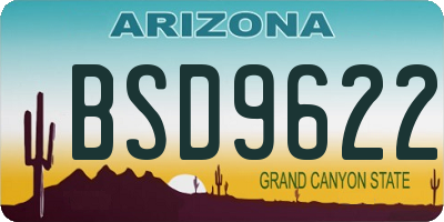 AZ license plate BSD9622