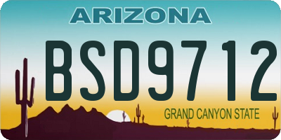AZ license plate BSD9712