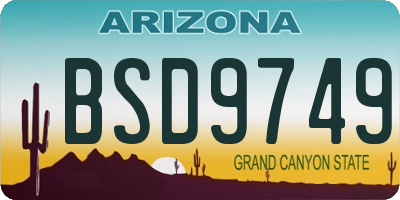 AZ license plate BSD9749