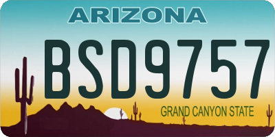 AZ license plate BSD9757