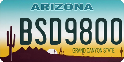 AZ license plate BSD9800