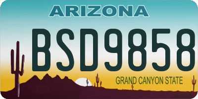 AZ license plate BSD9858