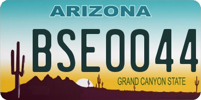 AZ license plate BSE0044
