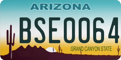 AZ license plate BSE0064