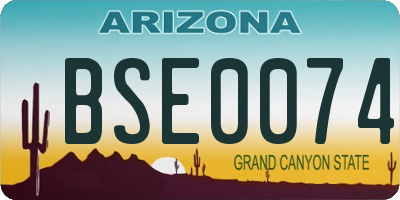 AZ license plate BSE0074