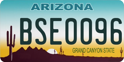 AZ license plate BSE0096