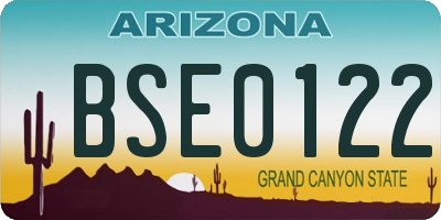 AZ license plate BSE0122