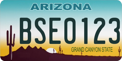 AZ license plate BSE0123