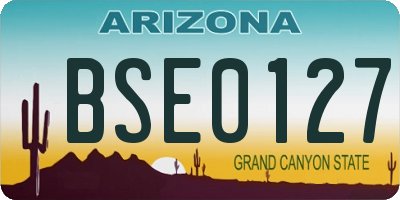 AZ license plate BSE0127