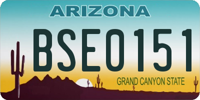 AZ license plate BSE0151