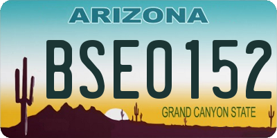 AZ license plate BSE0152