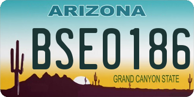 AZ license plate BSE0186