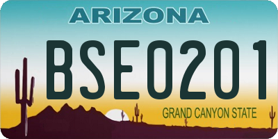 AZ license plate BSE0201