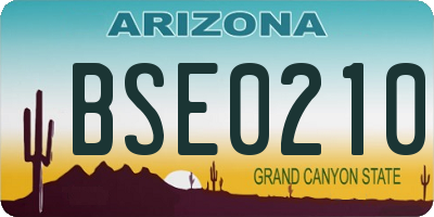 AZ license plate BSE0210