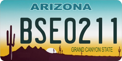 AZ license plate BSE0211