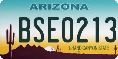 AZ license plate BSE0213