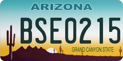 AZ license plate BSE0215