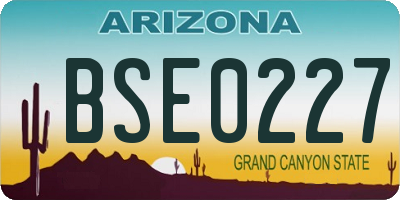 AZ license plate BSE0227
