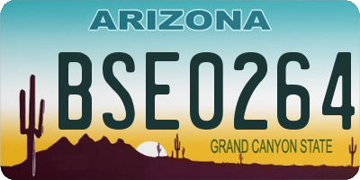 AZ license plate BSE0264