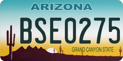 AZ license plate BSE0275