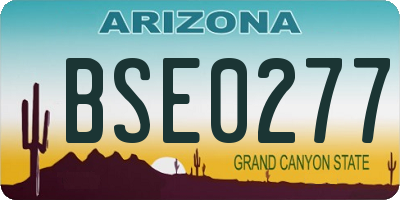 AZ license plate BSE0277